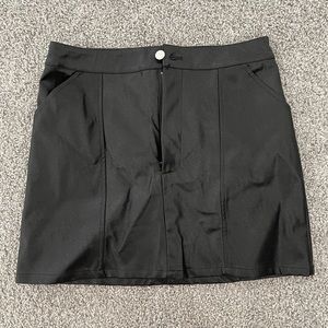 Black vegan leather skirt